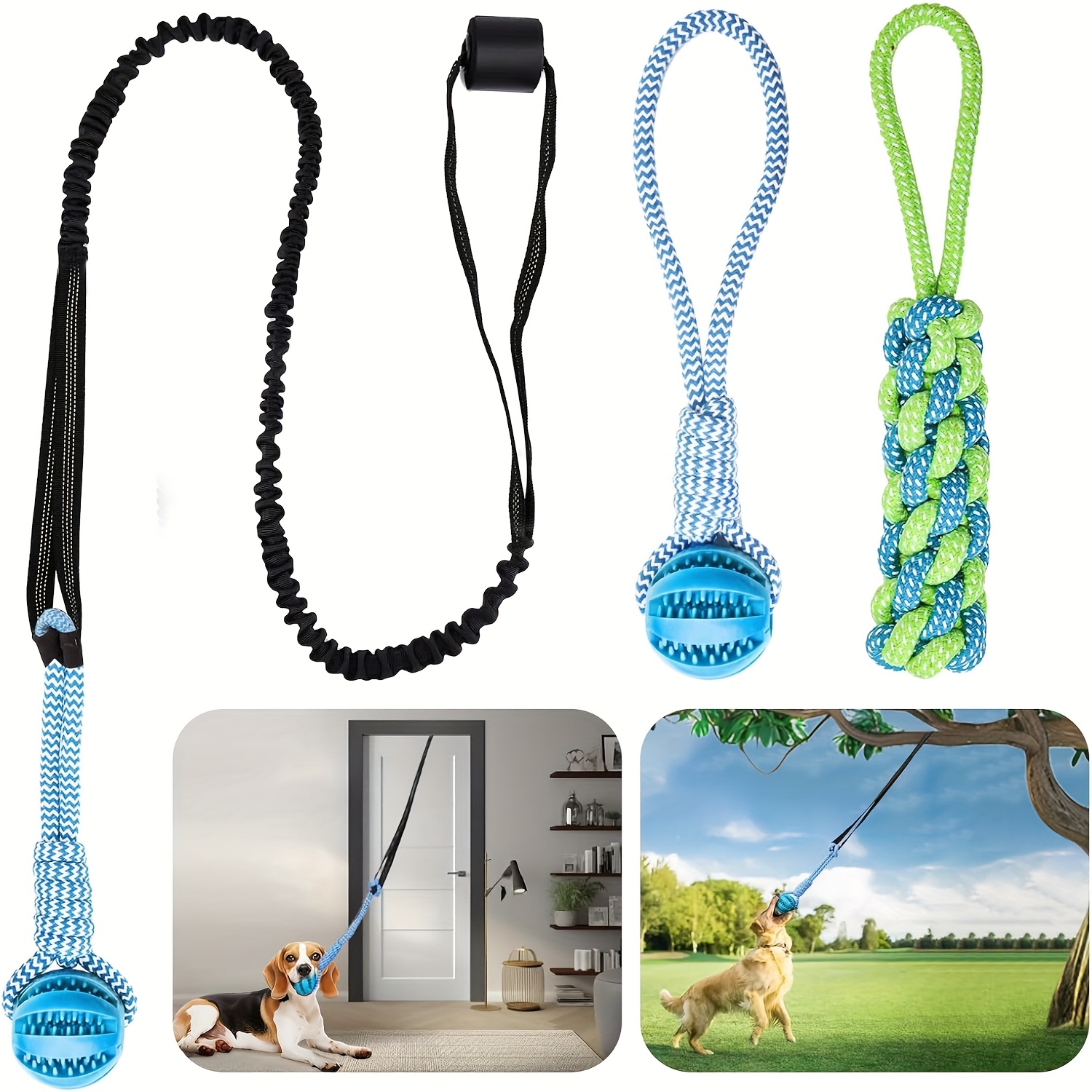 Headcollar Rope Set - Dog Bungee Toy, Interactive Dog Tug