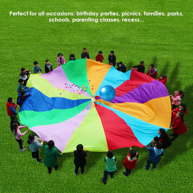 Rainbow Parachute For Kids Spo - Outdoor Sports Umbrella recensie en prijs
