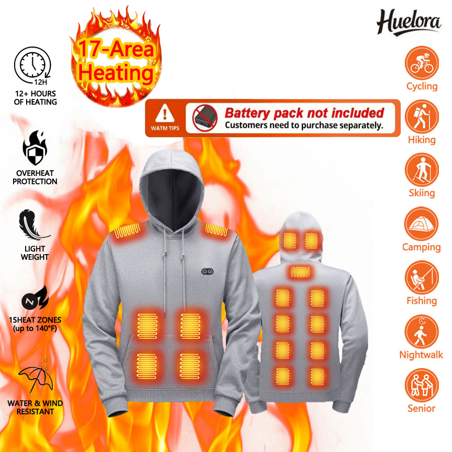 17 Zone Heating Hoodie Sweatsh - Outdoor Sport Hoodie recensie en prijs