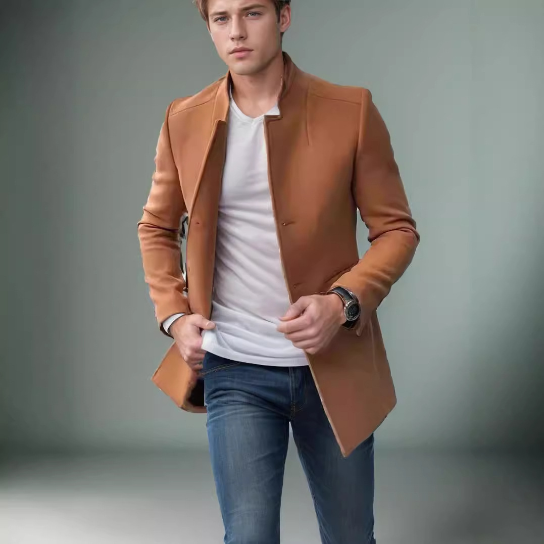 Wool Blend Blue Coat Mans Fish - Outdoor Sport Hobbies recensie en prijs