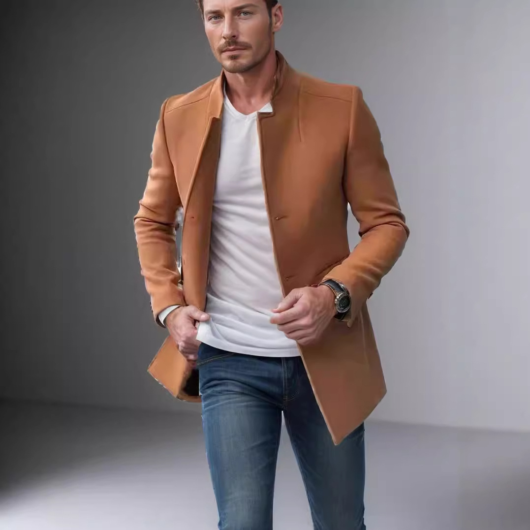 Wool Blend Blue Coat Mans Fish - Outdoor Sport Hobbies recensie en prijs