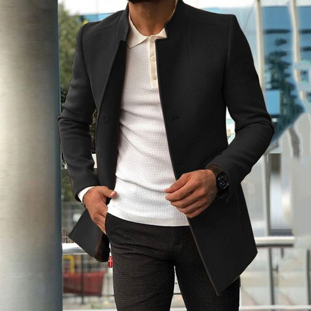 Wool Blend Blue Coat Mans Fish - Outdoor Sport Hobbies recensie en prijs